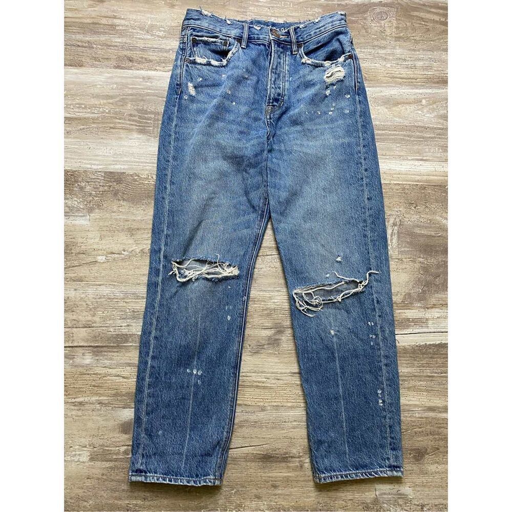 American Eagle 90s Boyfriend Jeans Vintage Paint Splatter Womens Sz 0